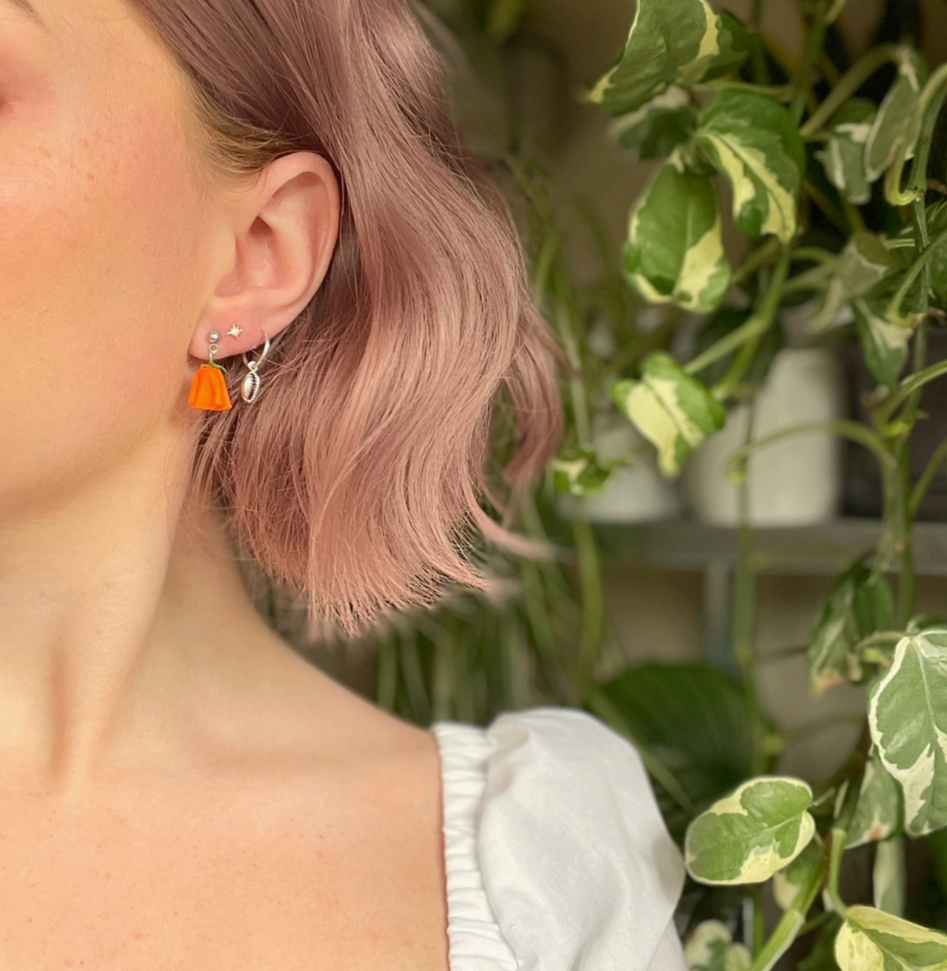 Handmade Pumpkin Ghost Earrings