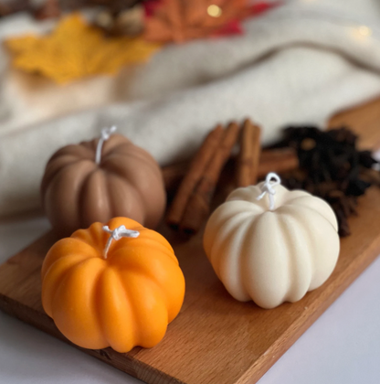 Orange Handmade Pumpkin Candle