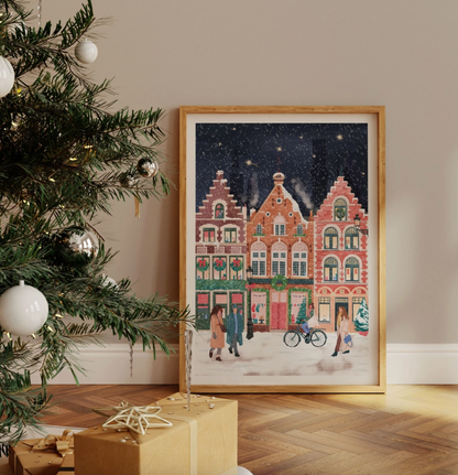 Bruges At Christmas A3 Print