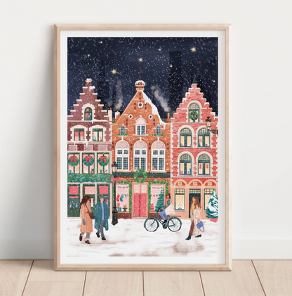 Bruges At Christmas A3 Print