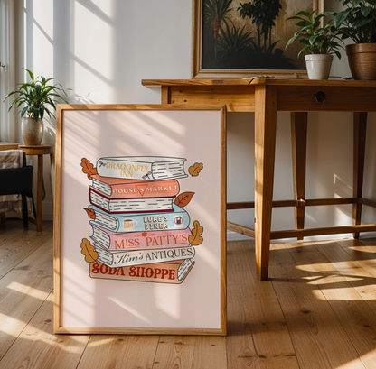 Gilmore Girls Books A3 Print