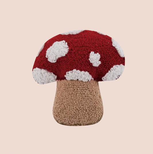 Wool Hooked Mushroom Cushion