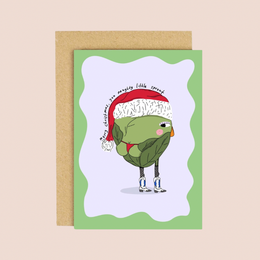 Naughty Christmas Sprout Card