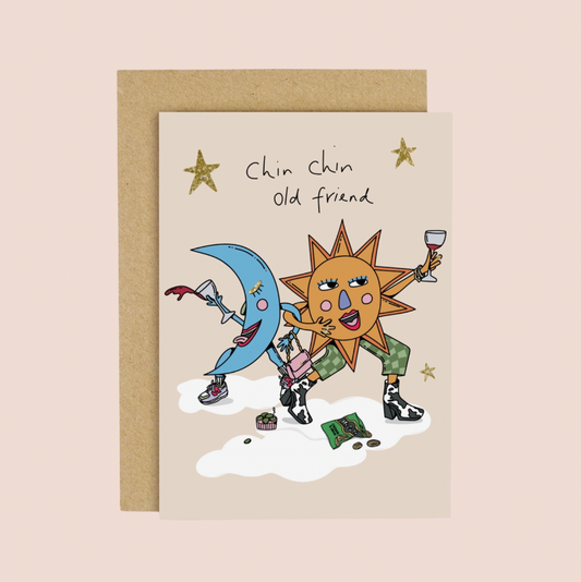 Chin Chin Old Friend Card