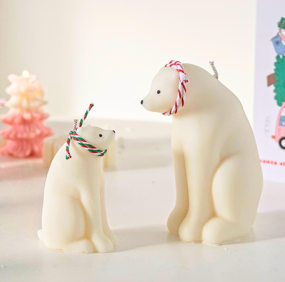 Handmade Polar Bear Candle - Small