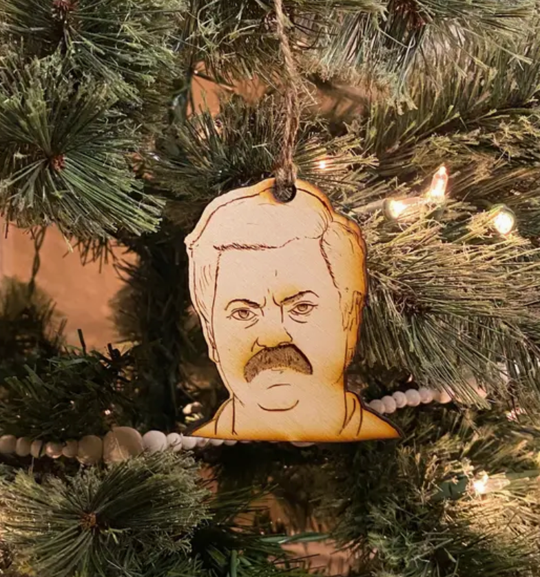 Engraved Tree Ornament - Ron Swanson