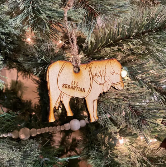 Engraved Wooden Ornament - Lil' Sebastian