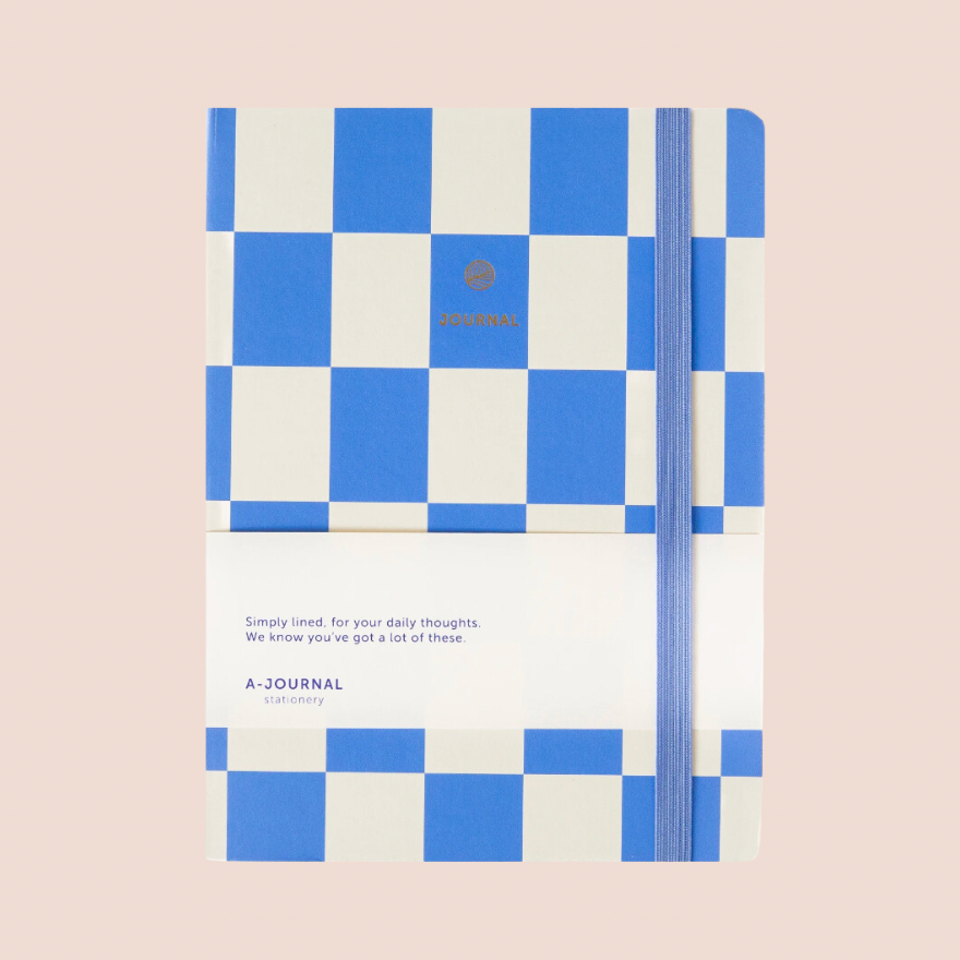 Checkered Notebook in Blue Lavender