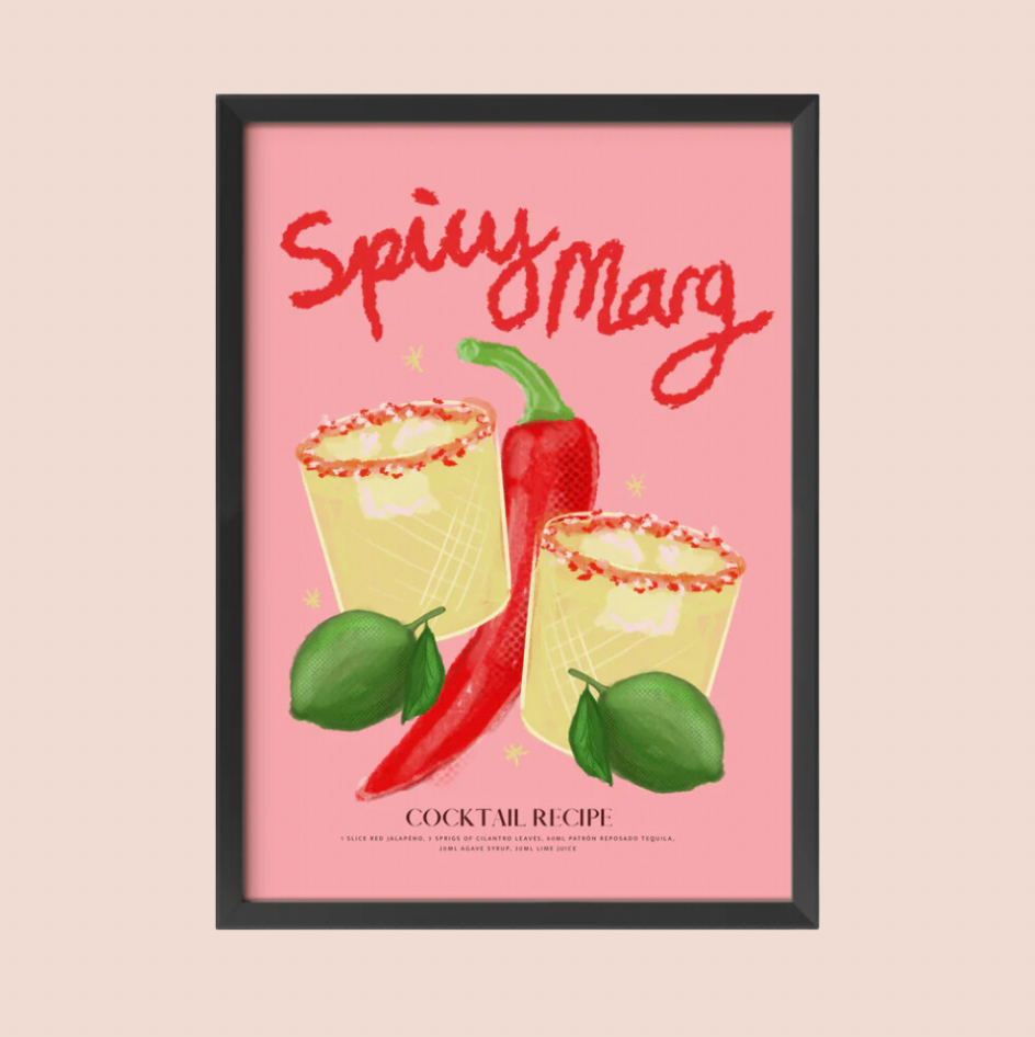 Spicy Marg Cocktail A4 Print