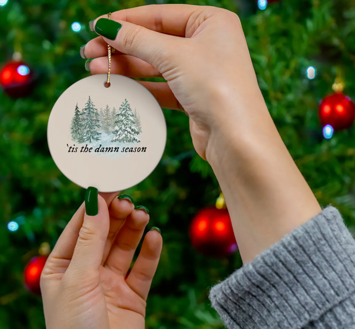 'Tis The Damn Season' Trees Taylor Swift Ceramic Ornament