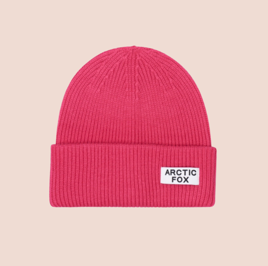 Recycled Beanie Hat in Pink