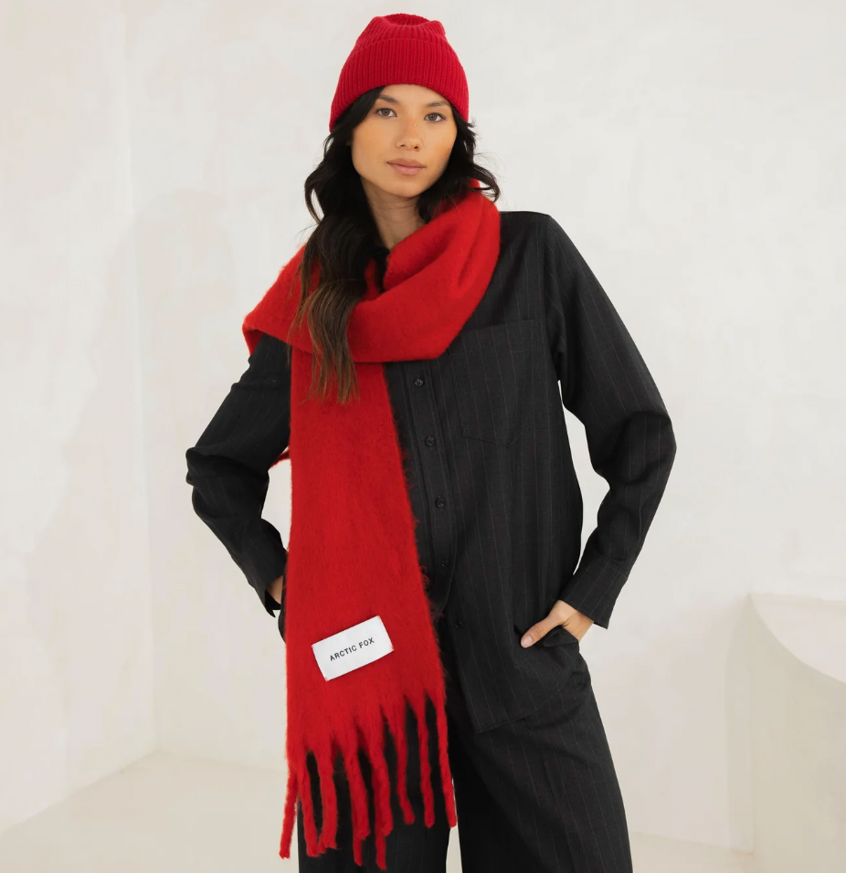 The Stockholm Recycled Scarf - Crimson Red