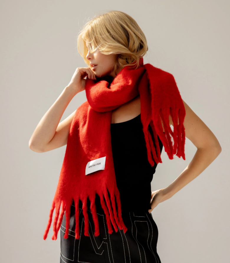 The Stockholm Recycled Scarf - Crimson Red