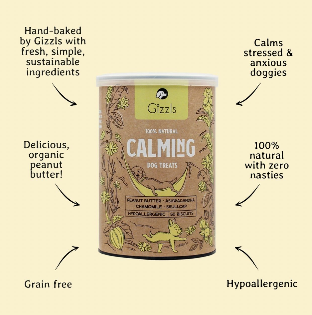 Natural Calming Dog Treat Tub