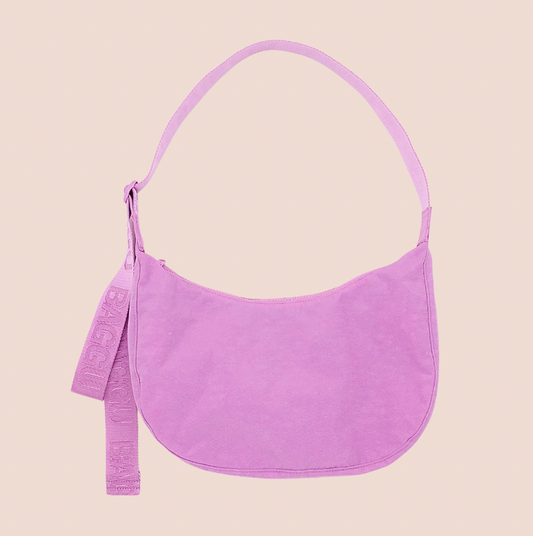 BAGGU Medium Crescent Bag in Pink Peony