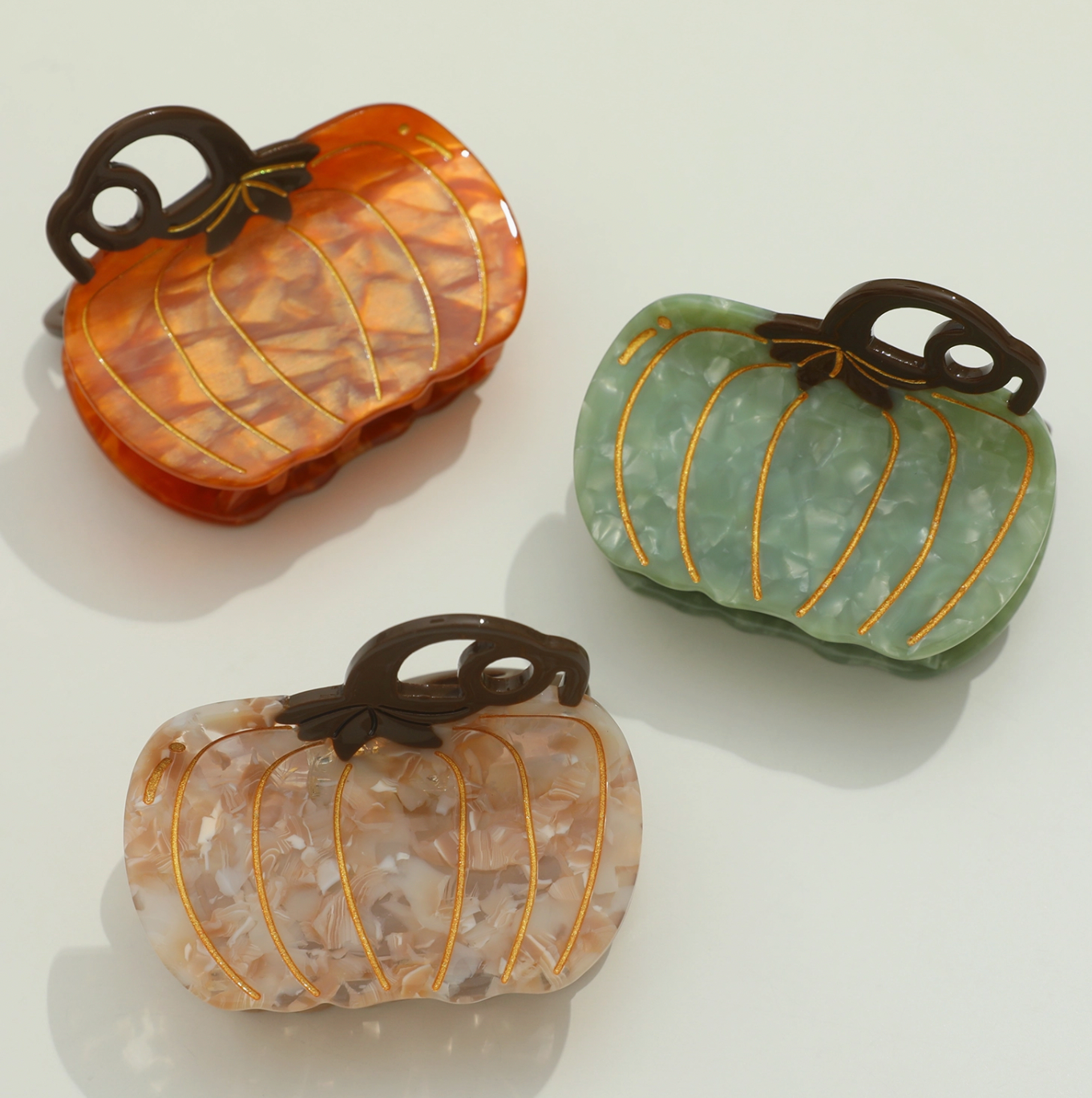 Orange Pumpkin Hair Claw Clip