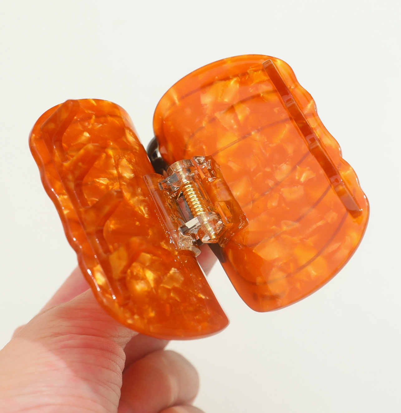 Orange Pumpkin Hair Claw Clip