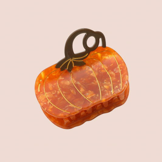 Orange Pumpkin Hair Claw Clip