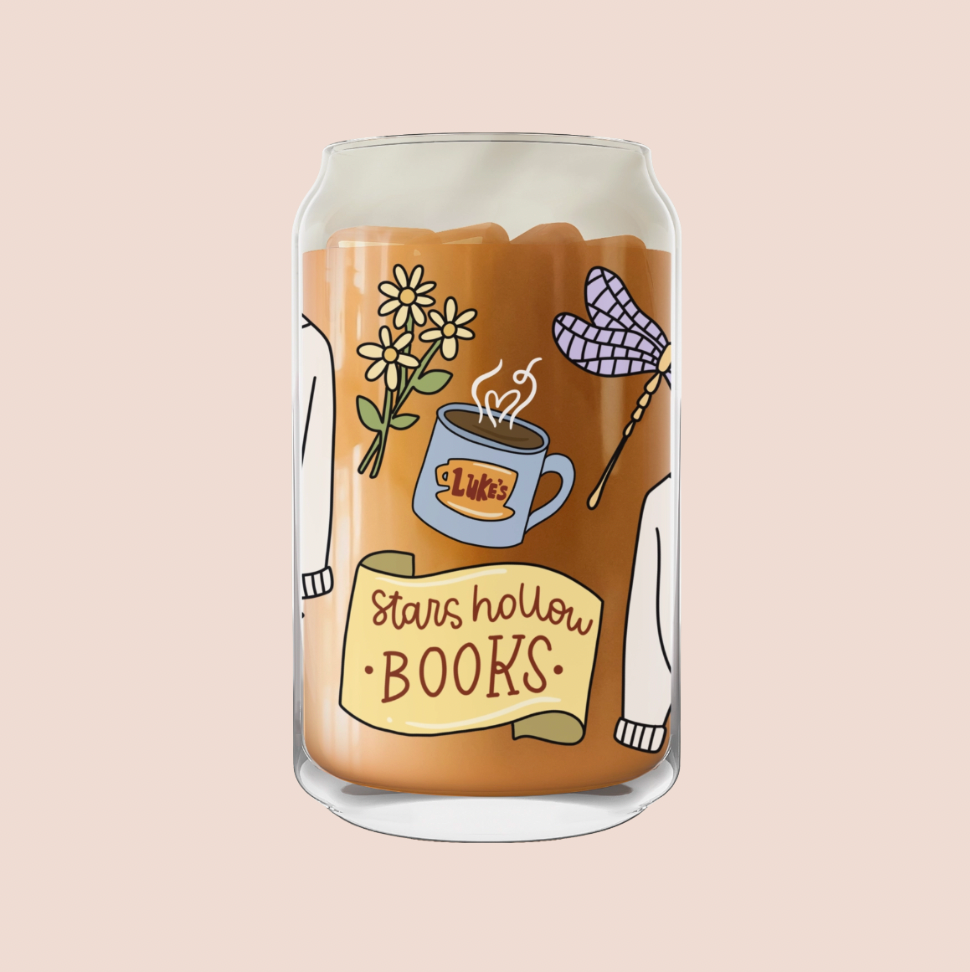 Stars Hollow Books Gilmore Girls Iced Coffee Glass 16oz