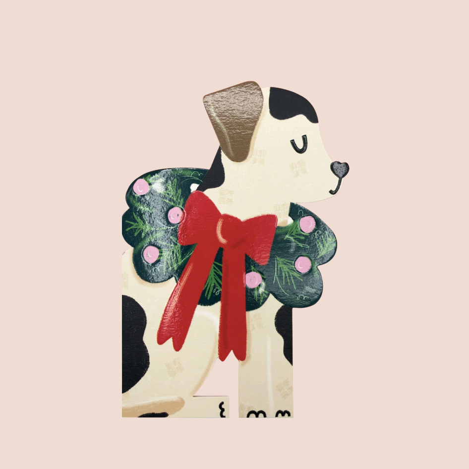Cut Out Christmas Dog Card