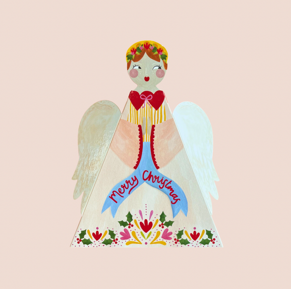 3-D Fold Out Angel Christmas Card