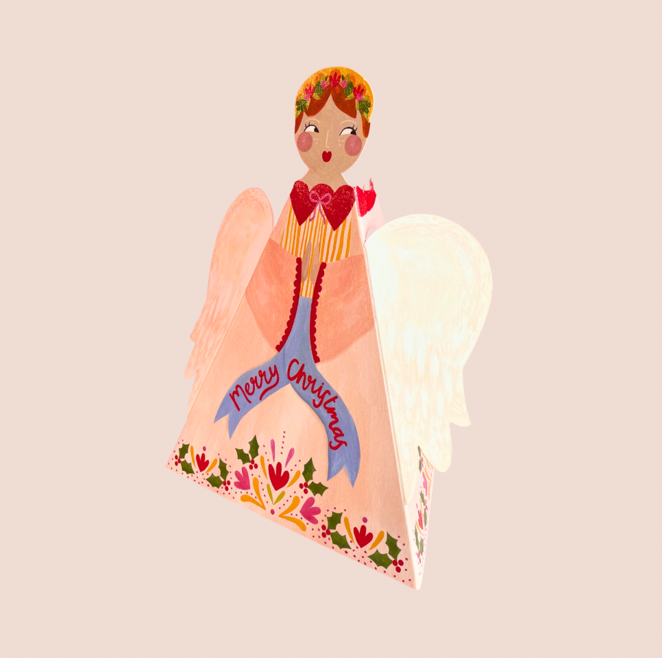 3-D Fold Out Angel Christmas Card