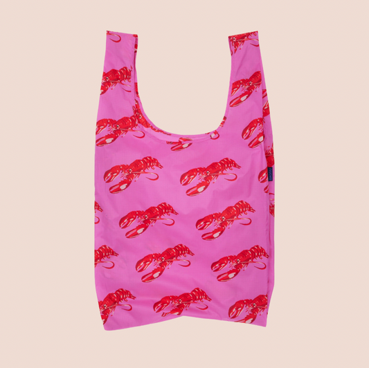 BAGGU Pink Lobster Large Reusable Tote Bag