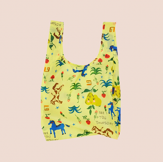BAGGU Standard Reusable Bag in Painted Prairie Print