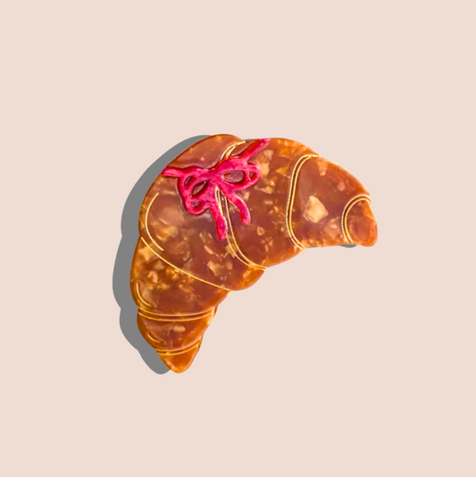 Croissant Bow Hair Claw Clip