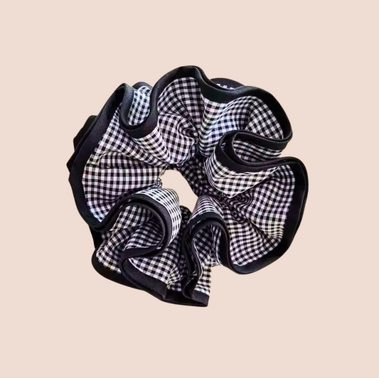 Black & White Gingham Scrunchie