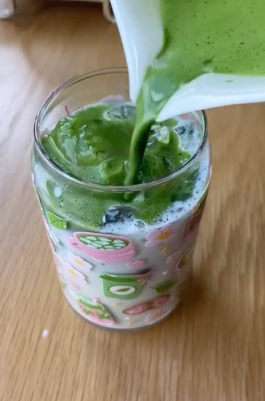 Matcha Coquette Iced Coffee Glass 16oz