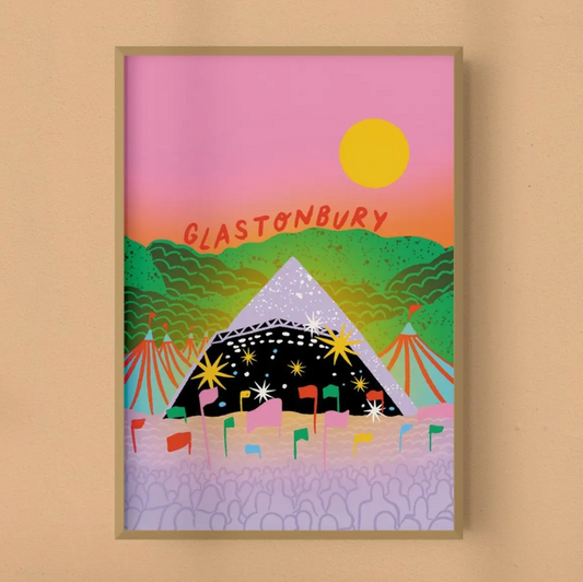 Glastonbury Sunset A3 Print