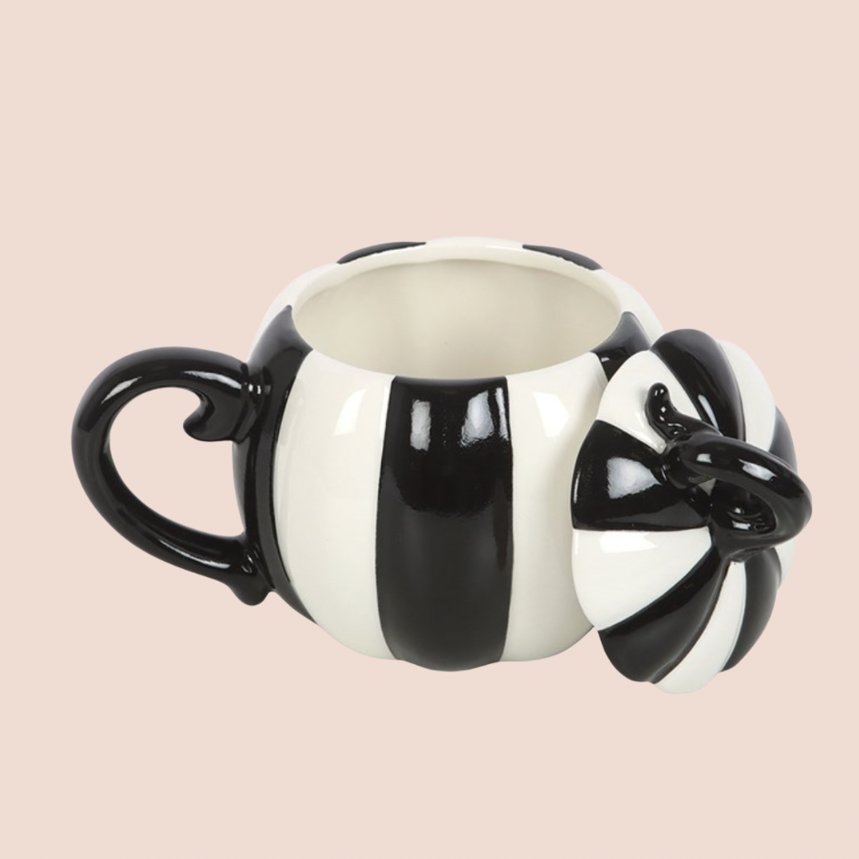 Striped Pumpkin Mug & Lid