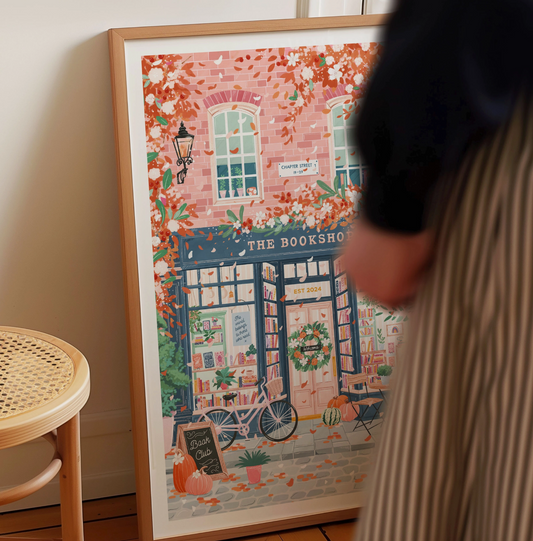 Autumn Bookshop A4 Print