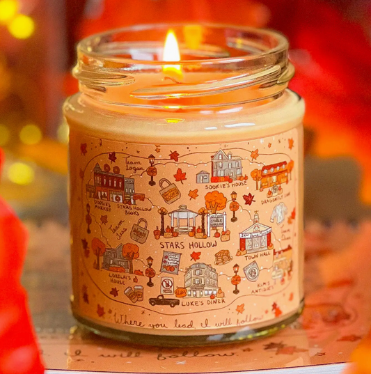 Stars Hollow Village Map Jar Candle