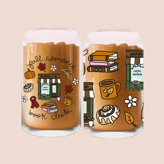 Fall Romance Book Club Iced Coffee Glass 16oz