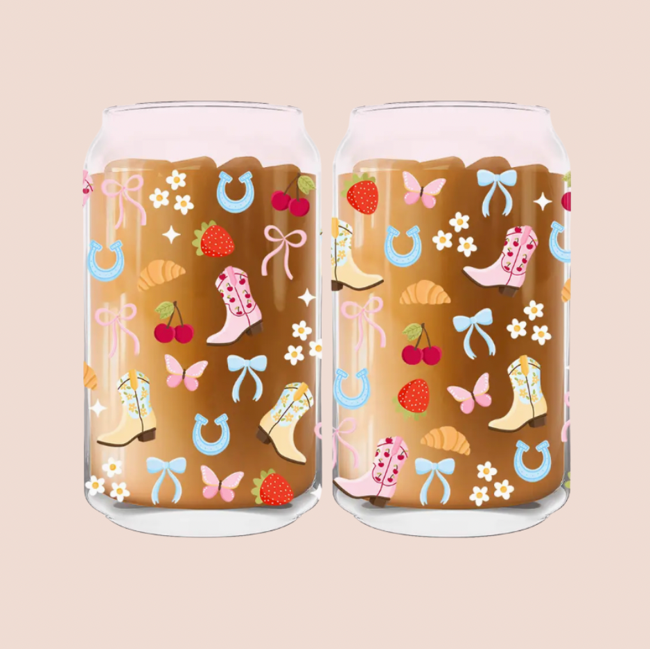 Western Coquette Iced Coffee Glass 16oz