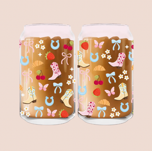 Western Coquette Iced Coffee Glass 16oz