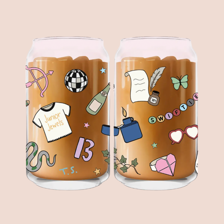 Taylor Swift Icons Iced Coffee Glass 16oz