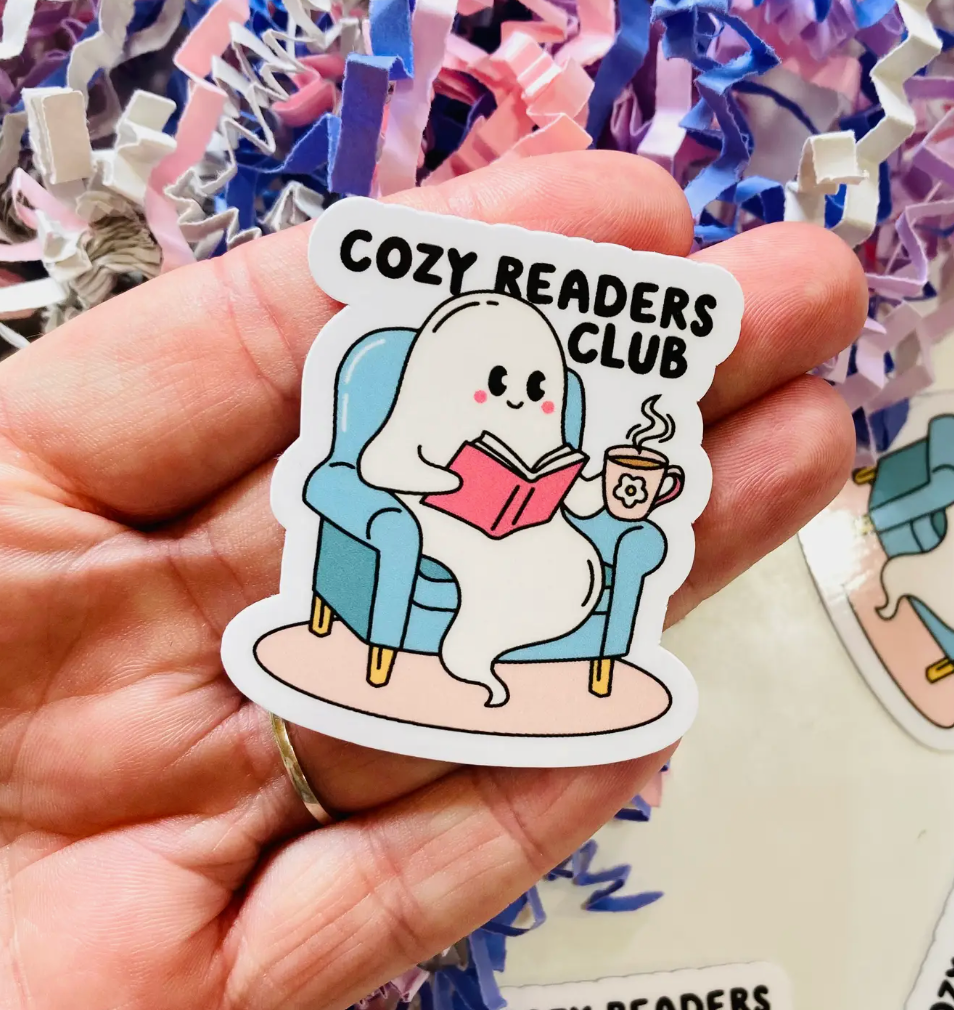 Cosy Readers Ghost Sticker