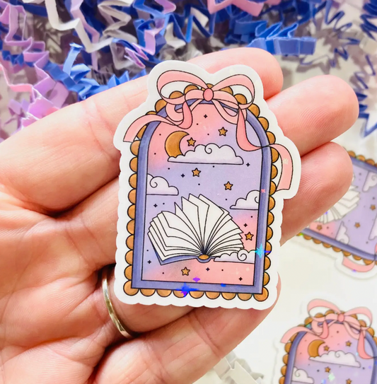Fantasy Book Bow Sticker