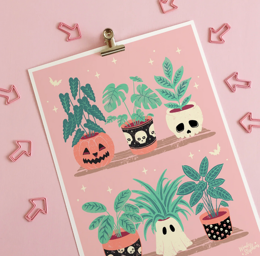 Spooky Halloween Planters A4 print