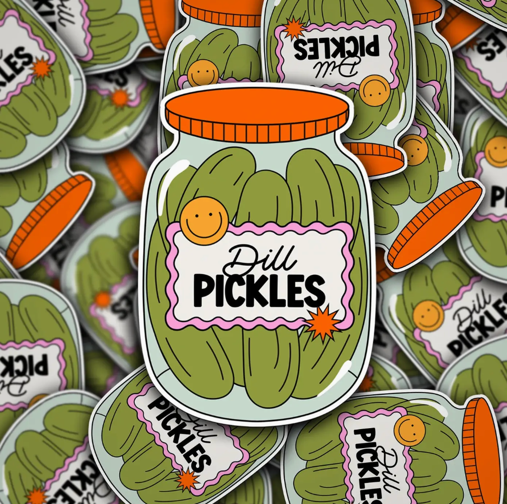 Dill Pickles Jar Sticker