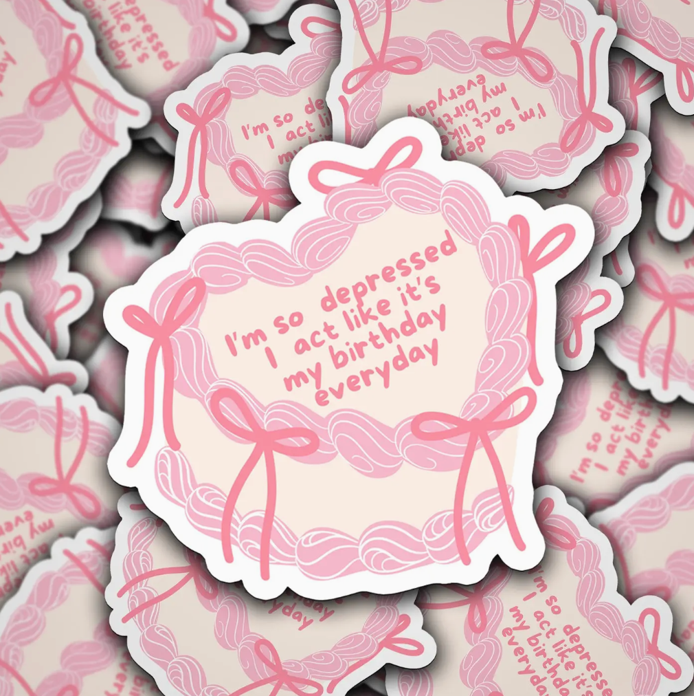 Taylor Swift Birthday Cake Sticker
