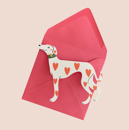 Heart Dog Cutout Greetings Card
