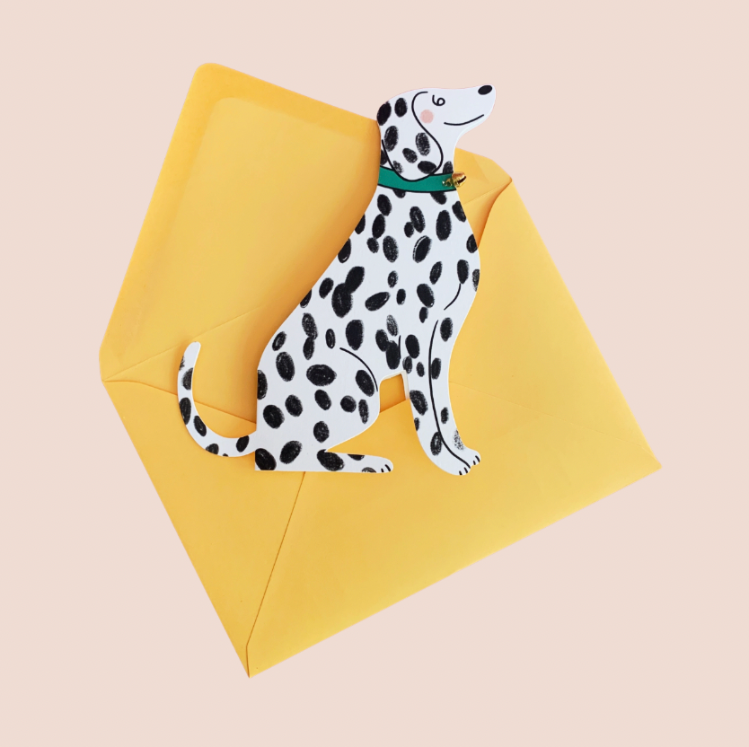 Dalmatian Dog Cutout Greetings Card