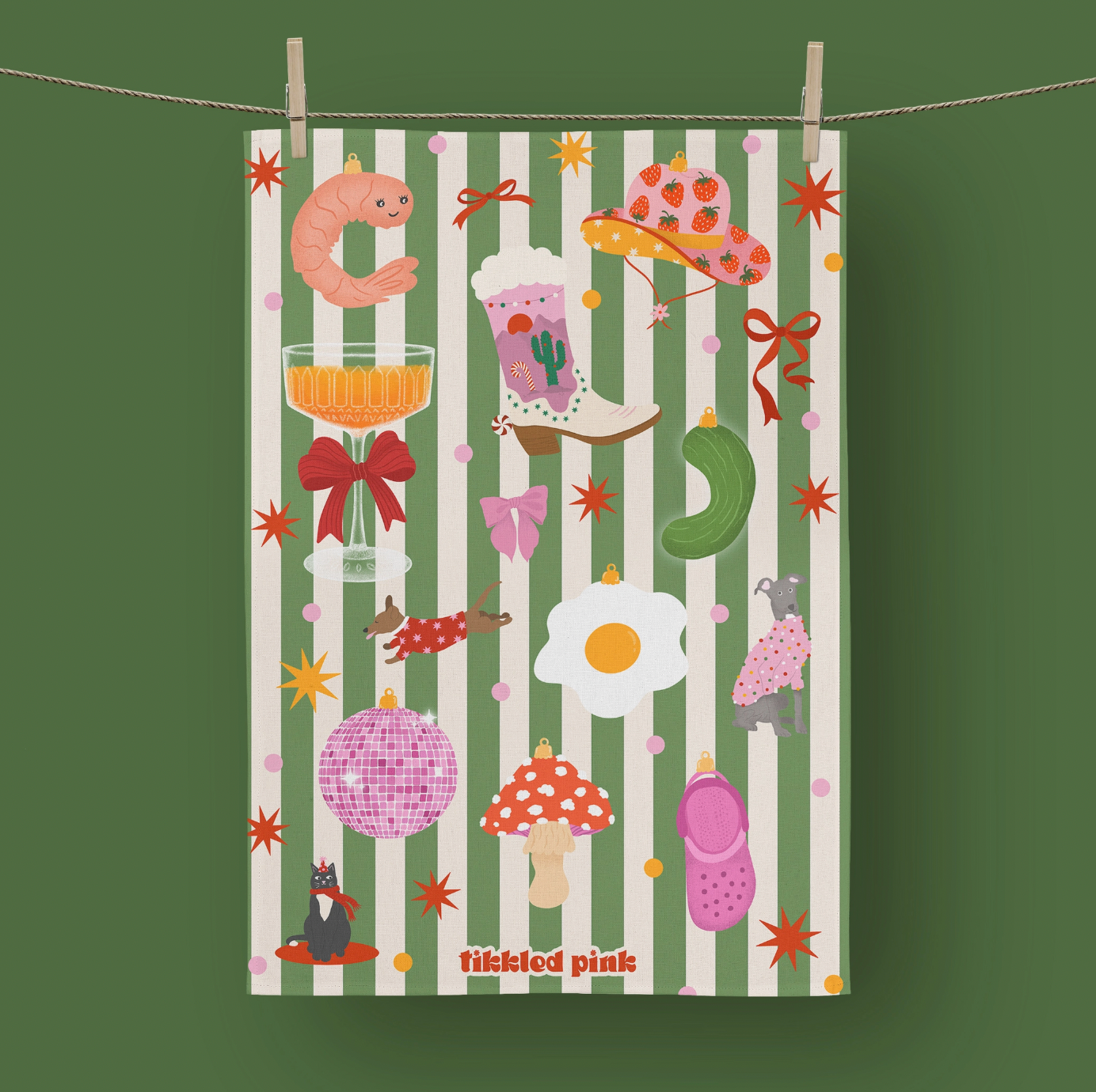 Christmas Charms Tea Towel