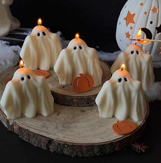 Ruffled Sheet Ghost Candle