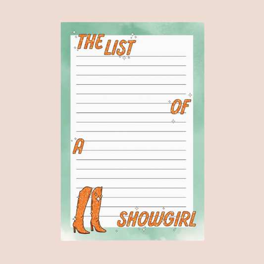 List Of A Showgirl Taylor Swift Notepad