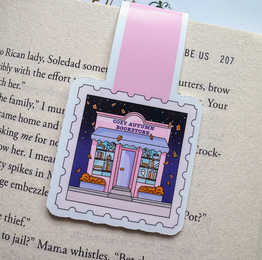 Cosy Autumn Bookstore Magnetic Bookmark